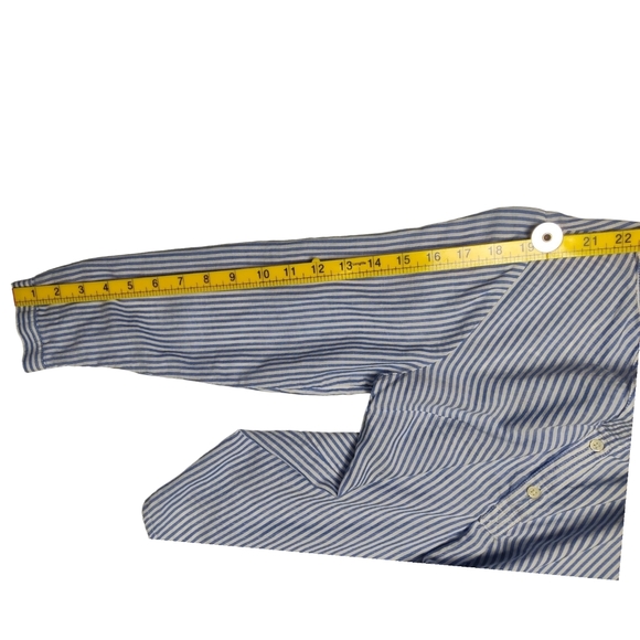 OLD NAVY Relaxed Lightweight Popover Cotton Stripe Size XS Petite V-Neck Henley - Picture 6 of 9